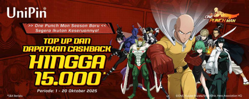 Season Baru, Kekuatan Baru! Cashback Menantimu! Ayo Serukan One Punch Man Season Terbaru